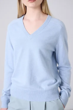 Amy Cashmere V-Neck Sky