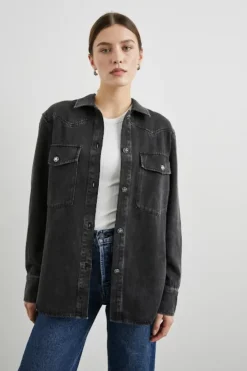 August Button Up Jacket Faded Black