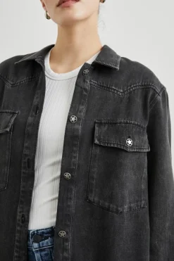 August Button Up Jacket Faded Black