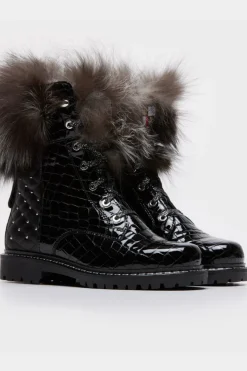 Aurora Croco Boot Black