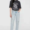 Avi Tee Collegiate Leopard Washed Charcoal