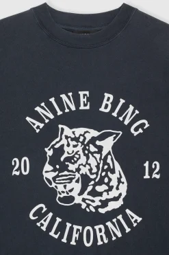 Avi Tee Collegiate Leopard Washed Charcoal