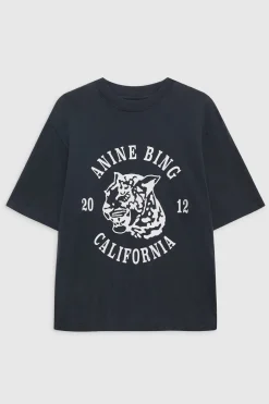 Avi Tee Collegiate Leopard Washed Charcoal