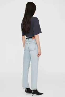 Avi Tee Collegiate Leopard Washed Charcoal