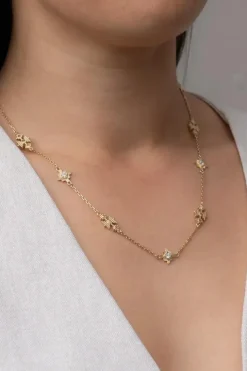 Ayllu Necklace Gold - White Zircon