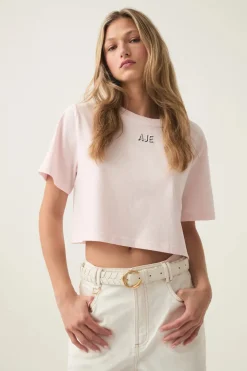 Beam Embroidered Logo Tee Pastel Pink