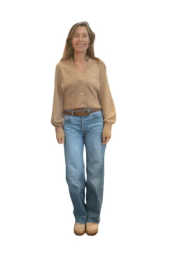 Bec Cashmere Knit Cardigan Tan