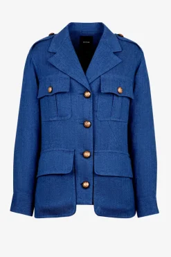Bellows Pocket Army Jacket French Blue