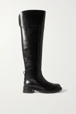 Bonni Leather Knee Boots Black