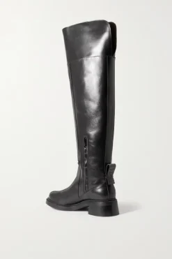 Bonni Leather Knee Boots Black