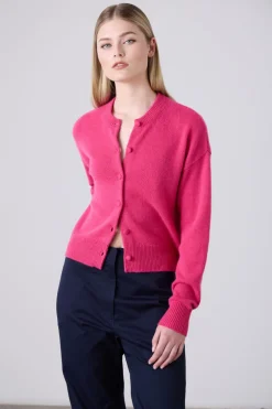 Boxy Cashmere Cardigan Elsa Pink