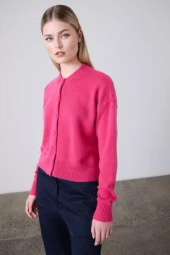 Boxy Cashmere Cardigan Elsa Pink
