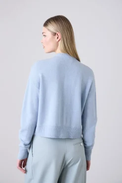 Boxy Cashmere Cardigan Sky