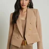 Brooke Open Front Blazer Cappuccino/Sketch Chain