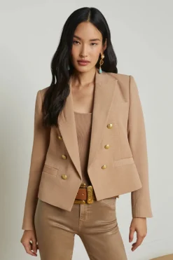 Brooke Open Front Blazer Cappuccino/Sketch Chain