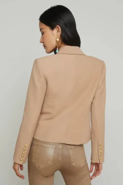 Brooke Open Front Blazer Cappuccino/Sketch Chain