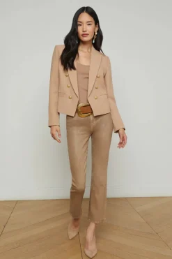 Brooke Open Front Blazer Cappuccino/Sketch Chain