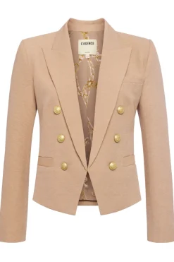 Brooke Open Front Blazer Cappuccino/Sketch Chain