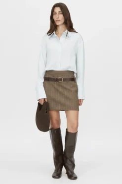 Calone Mini Skirt Chestnut Stripe
