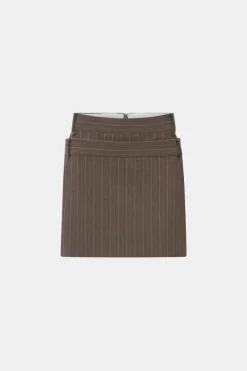 Calone Mini Skirt Chestnut Stripe