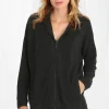 Cashmere Oversized Zip Hoodie Black