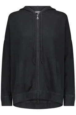 Cashmere Oversized Zip Hoodie Black
