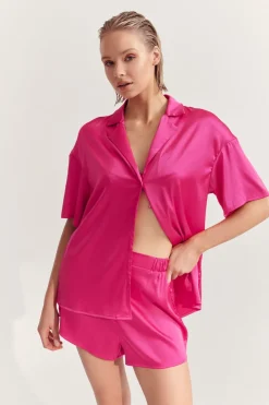 Celine Short Sleeve Shirt Hot Pink