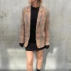 Clarisse Wool Boyfriend Jacket Brown Check