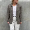 Clarisse Wool Boyfriend Jacket Grey Check