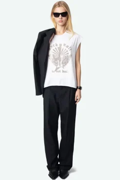 Cloe Guitar Tank Top White