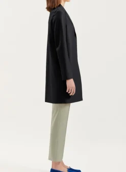 Cocoon Coat Pressed Wool Black