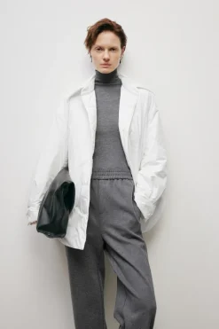 Collared White Puffer Jacket