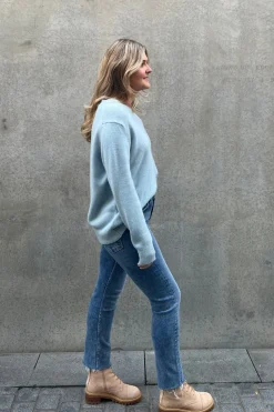 Cooper V Neck Cashmere Jumper Baby Blue