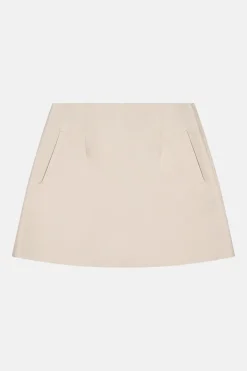 Cotton Mini Skirt Oyster