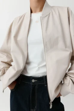 Cotton Vest White/ Taupe