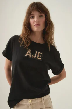 Devotion Braided Logo Tee Black/ Taupe