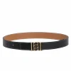 Double-Sided Smooth Leather Belt Black/Tan/Gold