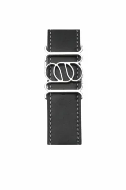 Double-Sided Smooth Leather Belt Black/Tan/Silver