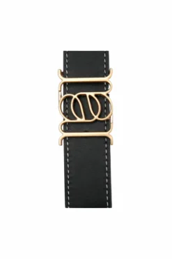Double-Sided Smooth Leather Belt Black/Tan/Gold