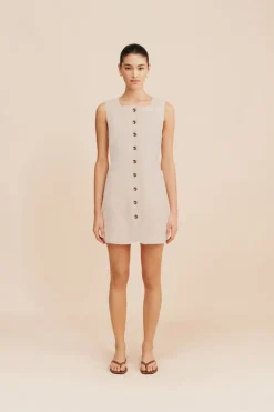 Emma Button Down Dress Natural