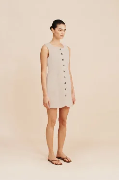 Emma Button Down Dress Natural