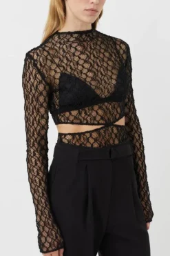 Eros Long Sleeve Bodysuit Black