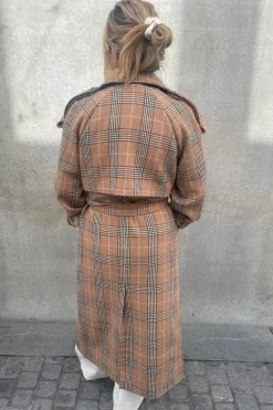 Everly Wool Coat Brown Check