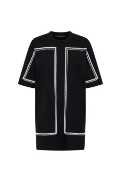 Fortuna Mini Tee Dress Black/ Ice Blue