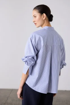 Gabi Stripe Blouse Blue/ White Stripe