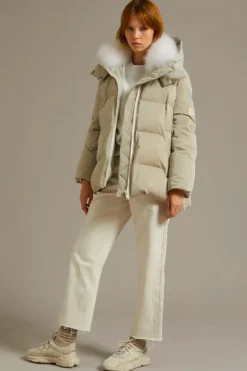 Glazed Technical Parka 76cm Pearl