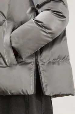 Glazed Technical Parka 76cm Basalte