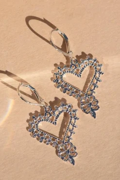 Gypsy Heart Earrings Silver