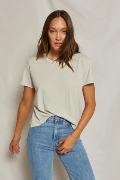 Harley Cotton Boxy Crew Tee Chalk
