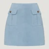 Hayla Suede Mini Skirt Sky Blue
